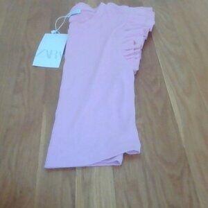 Pink Zara ruffled tank